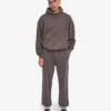 Sudadera con capucha orgánica de talla grande - Barro descolorido