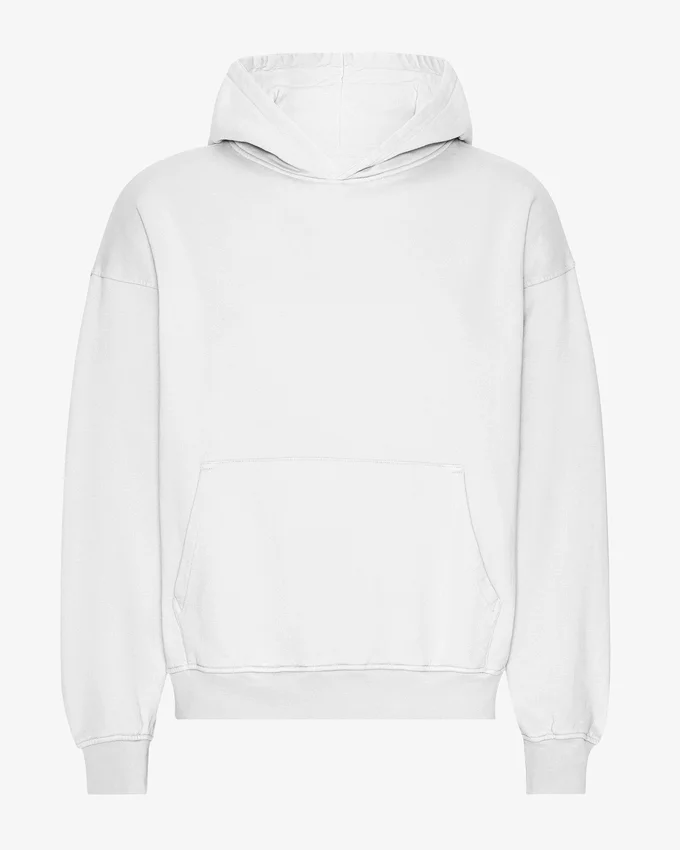 Sudadera con capucha orgánica de talla grande - Blanco óptico