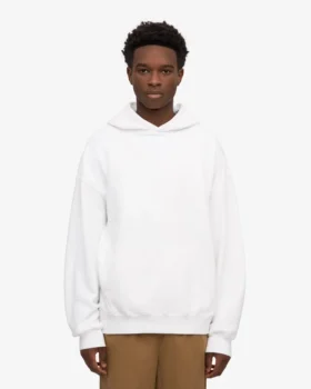 Sudadera con capucha orgánica de talla grande – Blanco óptico