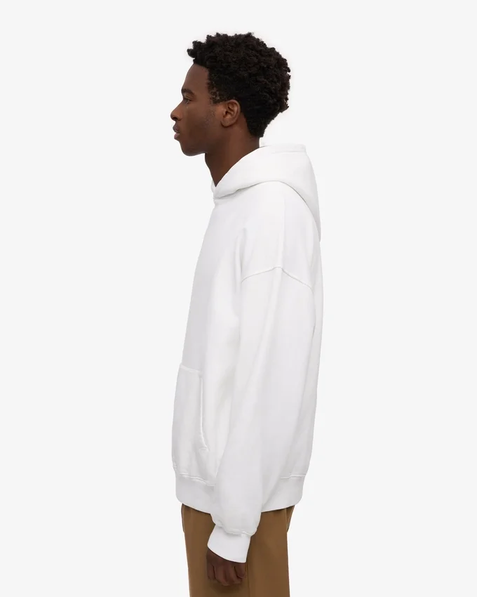 Sudadera con capucha orgánica de talla grande - Blanco óptico