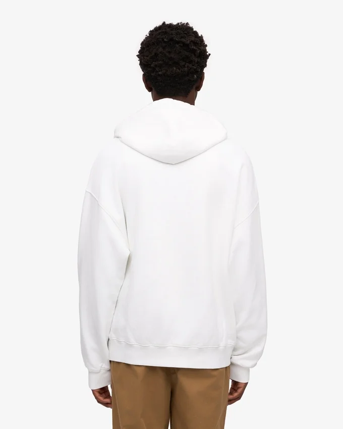 Sudadera con capucha orgánica de talla grande - Blanco óptico