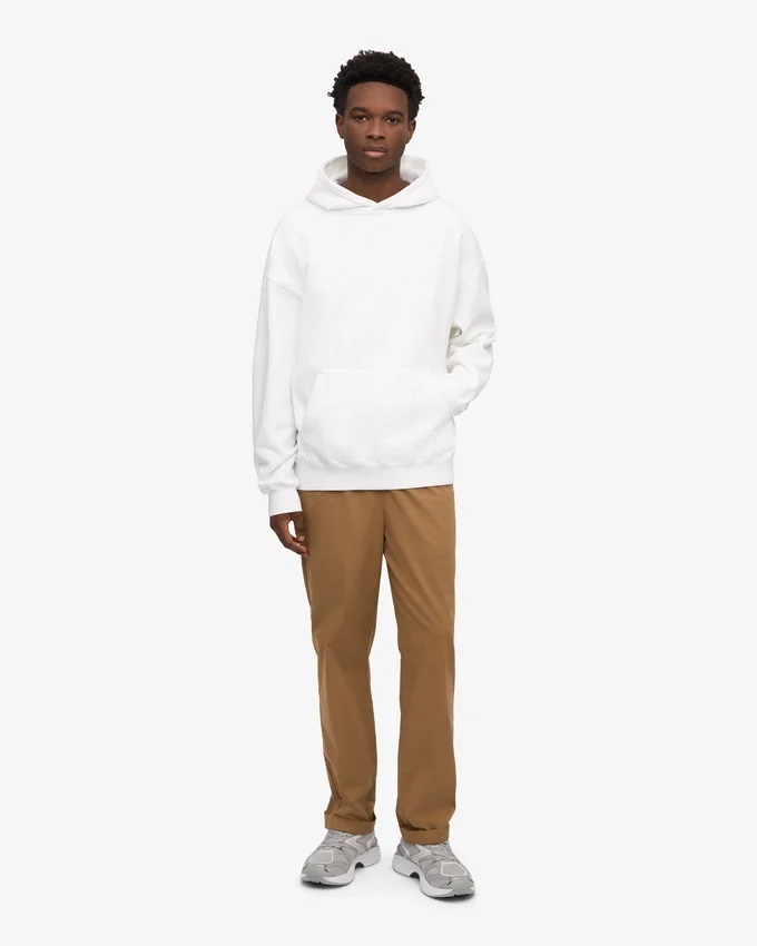 Sudadera con capucha orgánica de talla grande - Blanco óptico
