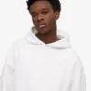 Sudadera con capucha orgánica de talla grande - Blanco óptico