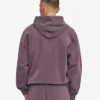 Sudadera con capucha orgánica de talla grande con cremallera - Uva descolorida