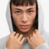 Sudadera con capucha orgánica de talla grande - Gris deslavado