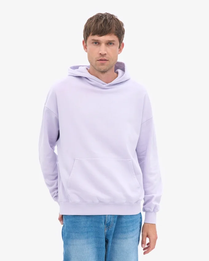 Sudadera con capucha orgánica de talla grande - Lavanda suave