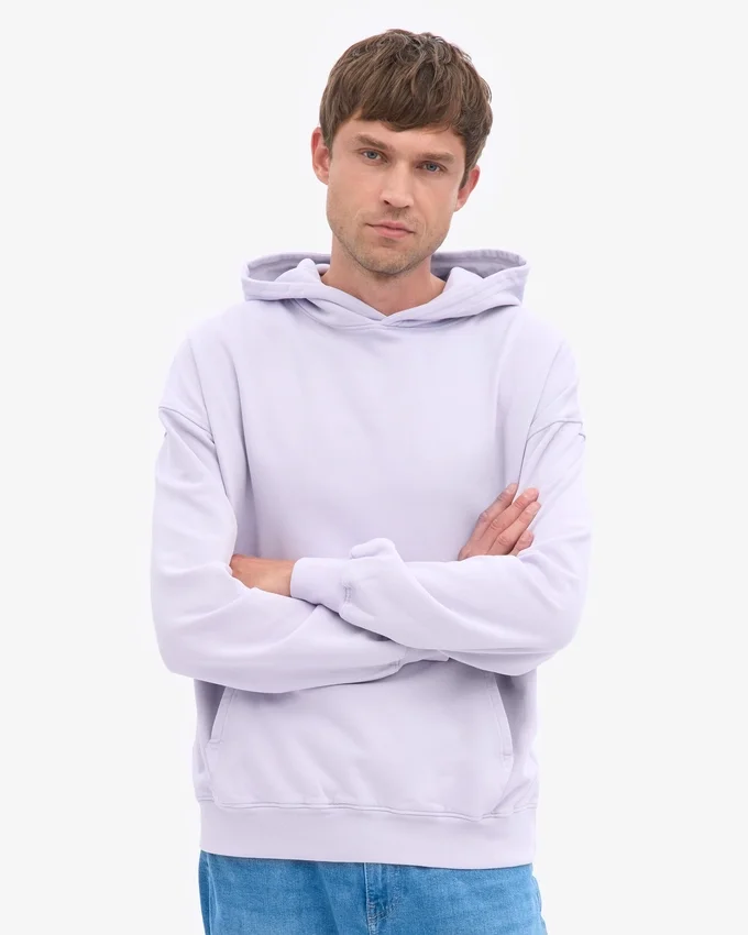 Sudadera con capucha orgánica de talla grande - Lavanda suave