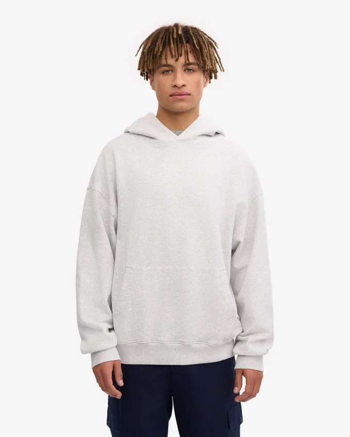 Sudadera con capucha orgánica de talla grande - Mezcla de nieve