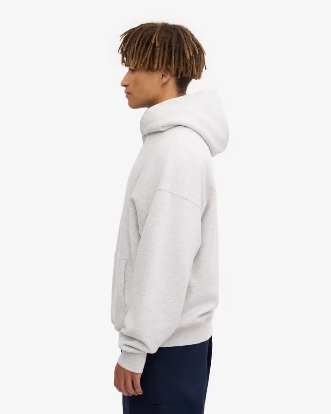 Sudadera con capucha orgánica de talla grande - Mezcla de nieve