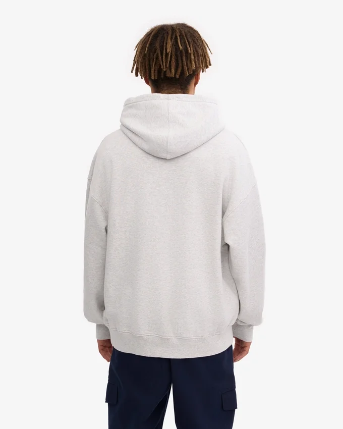 Sudadera con capucha orgánica de talla grande - Mezcla de nieve