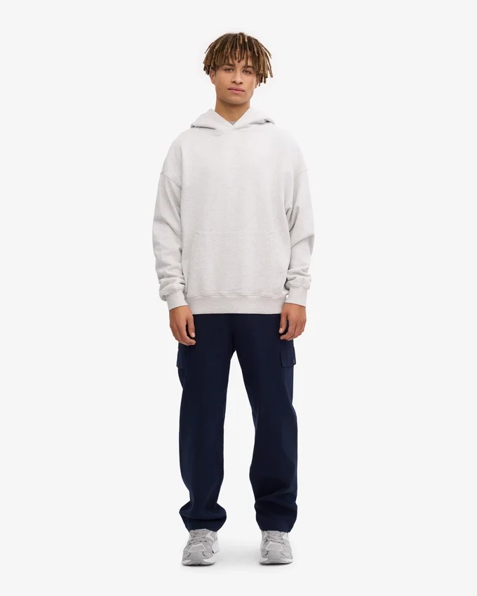 Sudadera con capucha orgánica de talla grande - Mezcla de nieve