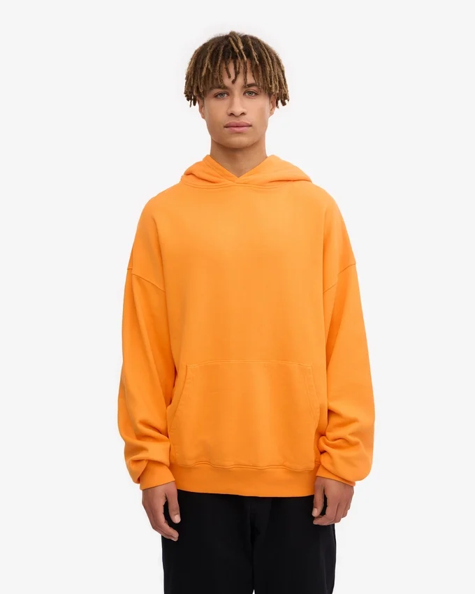 Sudadera con capucha orgánica de talla grande - Naranja soleado