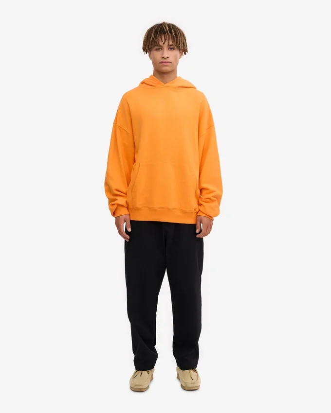 Sudadera con capucha orgánica de talla grande - Naranja soleado