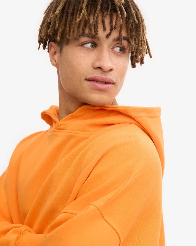 Sudadera con capucha orgánica de talla grande - Naranja soleado