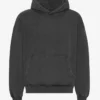 Sudadera con capucha orgánica de talla grande - Negro descolorido