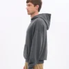 Sudadera con capucha orgánica de talla grande - Negro descolorido