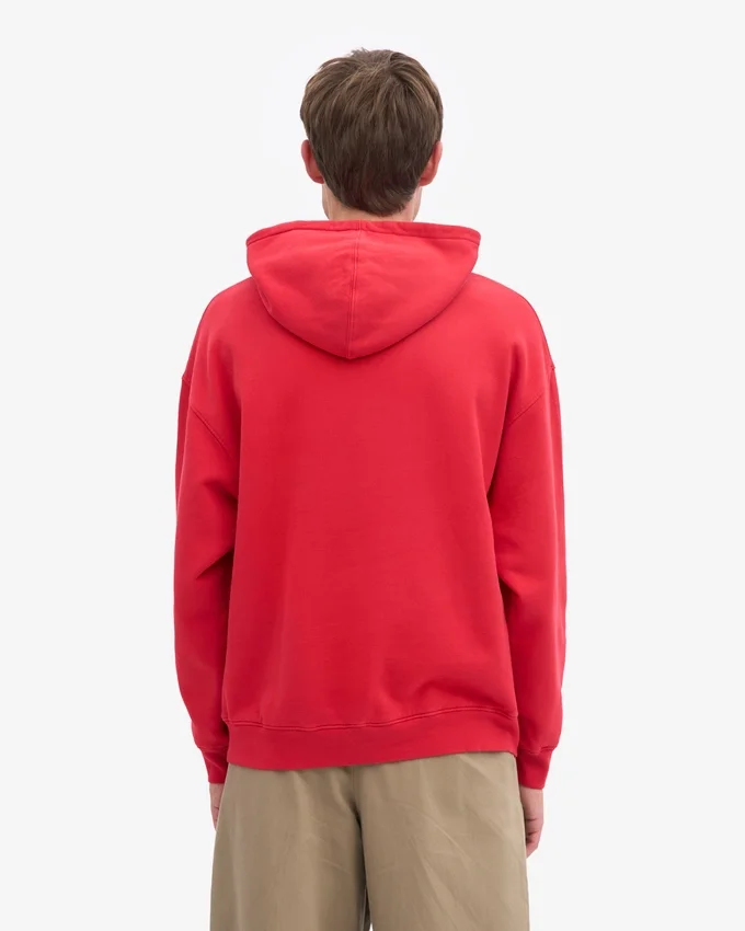 Sudadera con capucha orgánica de talla grande - Rojo escarlata
