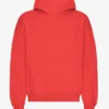 Sudadera con capucha orgánica de talla grande - Rojo mandarina