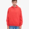 Sudadera con capucha orgánica de talla grande - Rojo mandarina