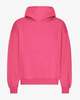 Sudadera con capucha orgánica de talla grande - Rosa chicle