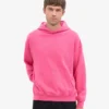 Sudadera con capucha orgánica de talla grande - Rosa chicle