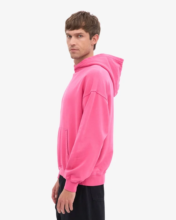 Sudadera con capucha orgánica de talla grande - Rosa chicle