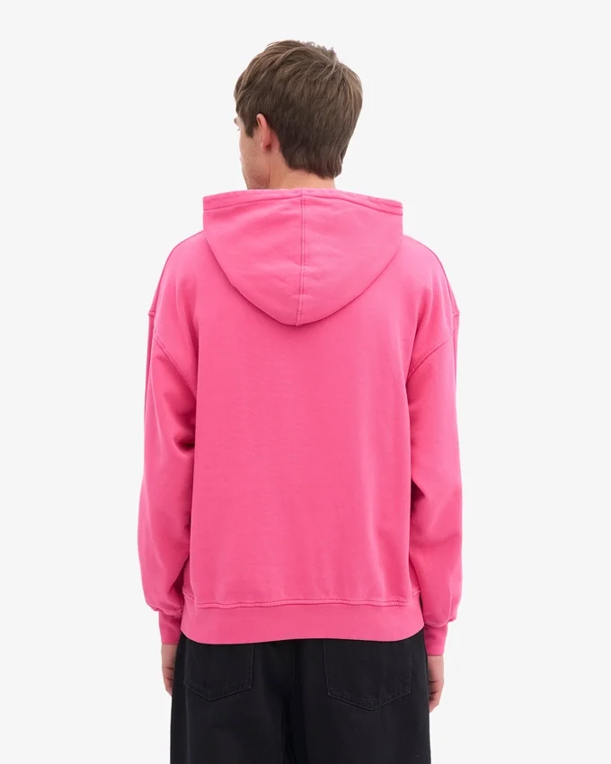 Sudadera con capucha orgánica de talla grande - Rosa chicle