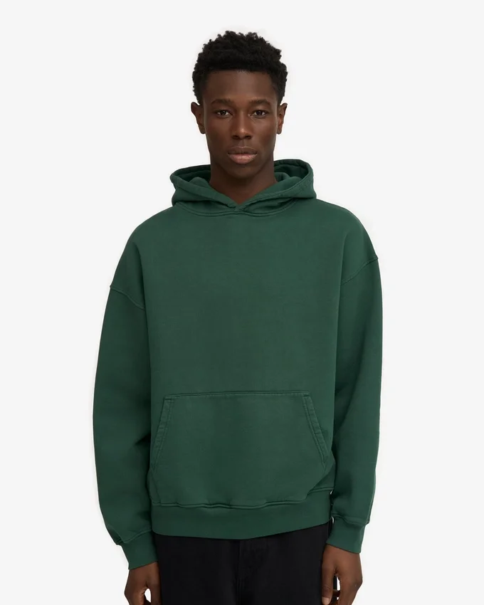 Sudadera con capucha orgánica de talla grande - Verde esmeralda