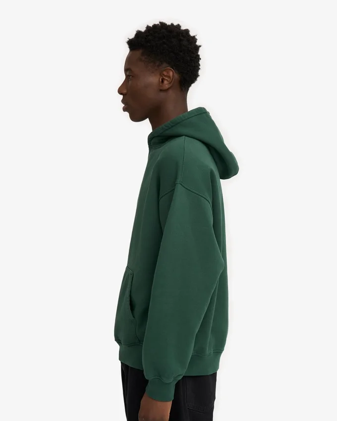 Sudadera con capucha orgánica de talla grande - Verde esmeralda