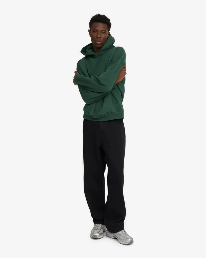 Sudadera con capucha orgánica de talla grande - Verde esmeralda