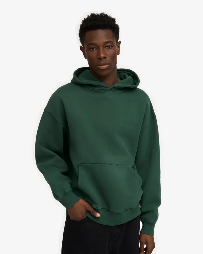 Sudadera con capucha orgánica de talla grande - Verde esmeralda