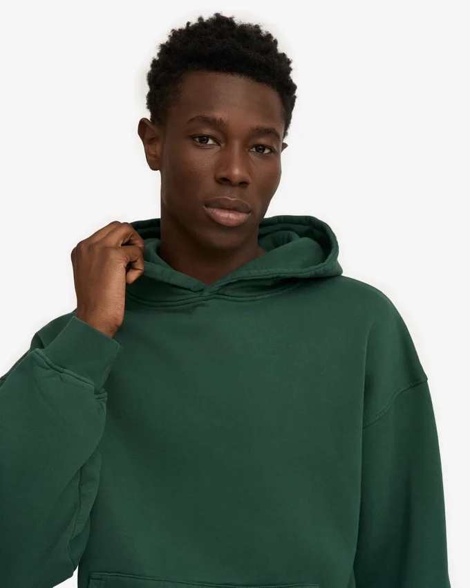 Sudadera con capucha orgánica de talla grande - Verde esmeralda