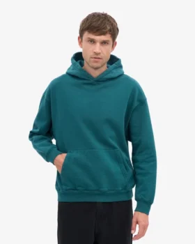 Sudadera con capucha orgánica de talla grande – Verde océano
