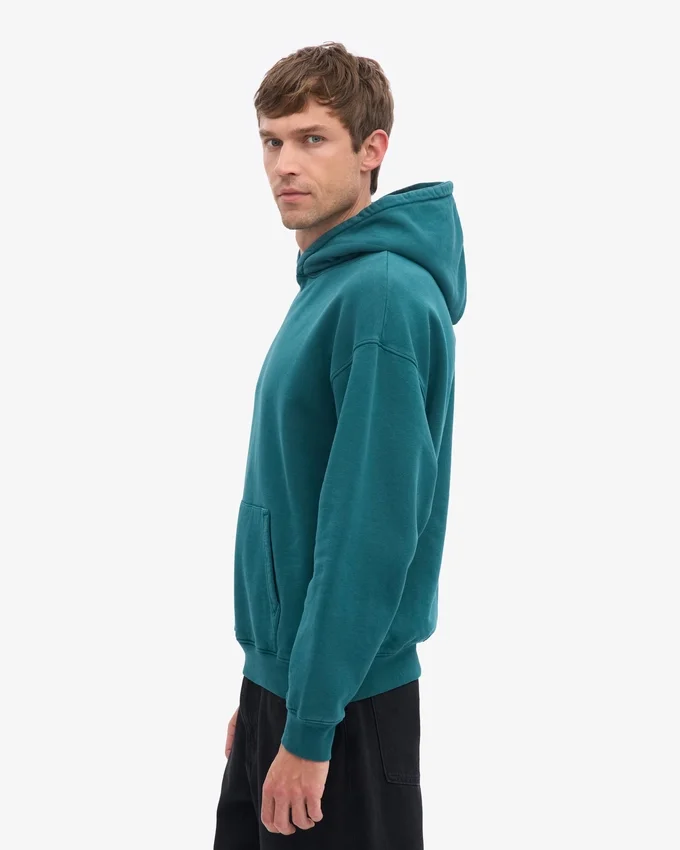 Sudadera con capucha orgánica de talla grande - Verde océano