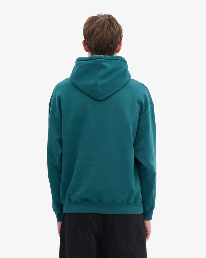 Sudadera con capucha orgánica de talla grande - Verde océano
