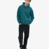 Sudadera con capucha orgánica de talla grande - Verde océano