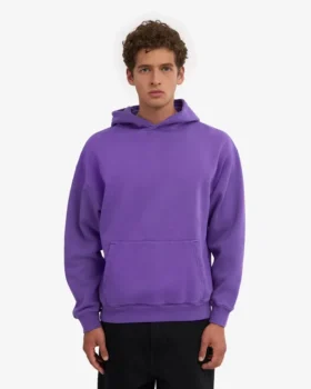 Sudadera con capucha orgánica de talla grande – Violeta ultra