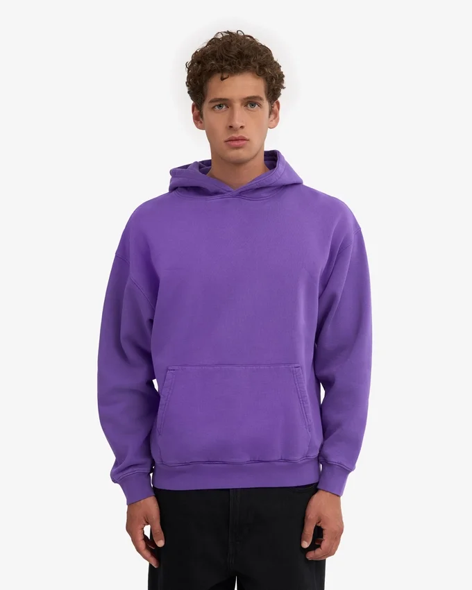 Sudadera con capucha orgánica de talla grande - Violeta ultra