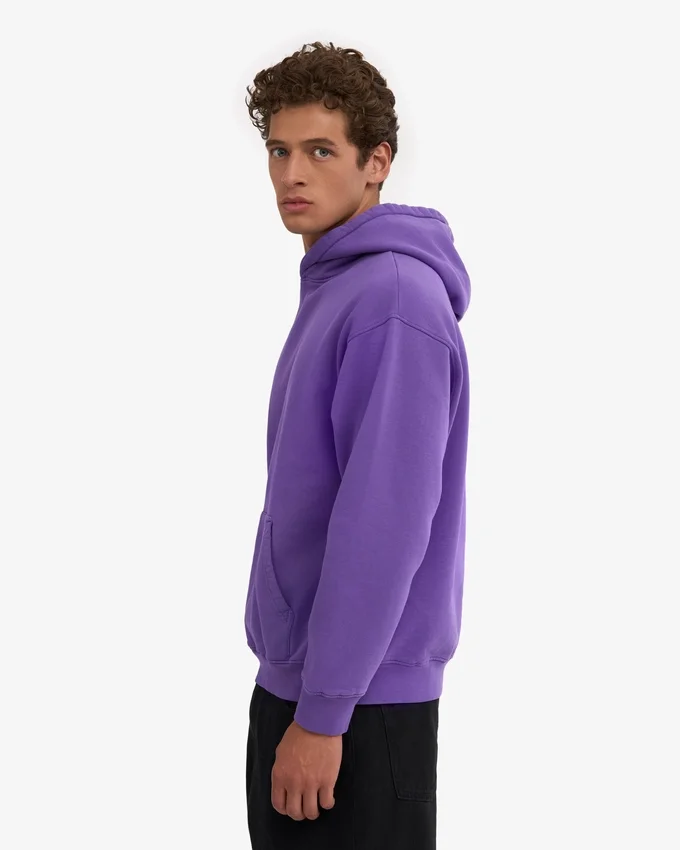 Sudadera con capucha orgánica de talla grande - Violeta ultra