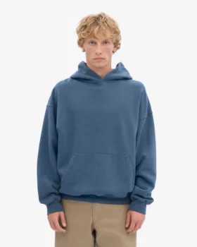 Sudadera con capucha orgánica de talle grande – Azul petróleo