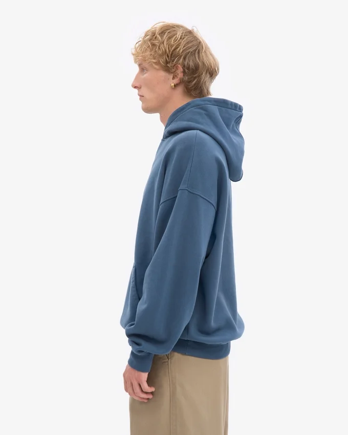 Sudadera con capucha orgánica de talle grande - Azul petróleo