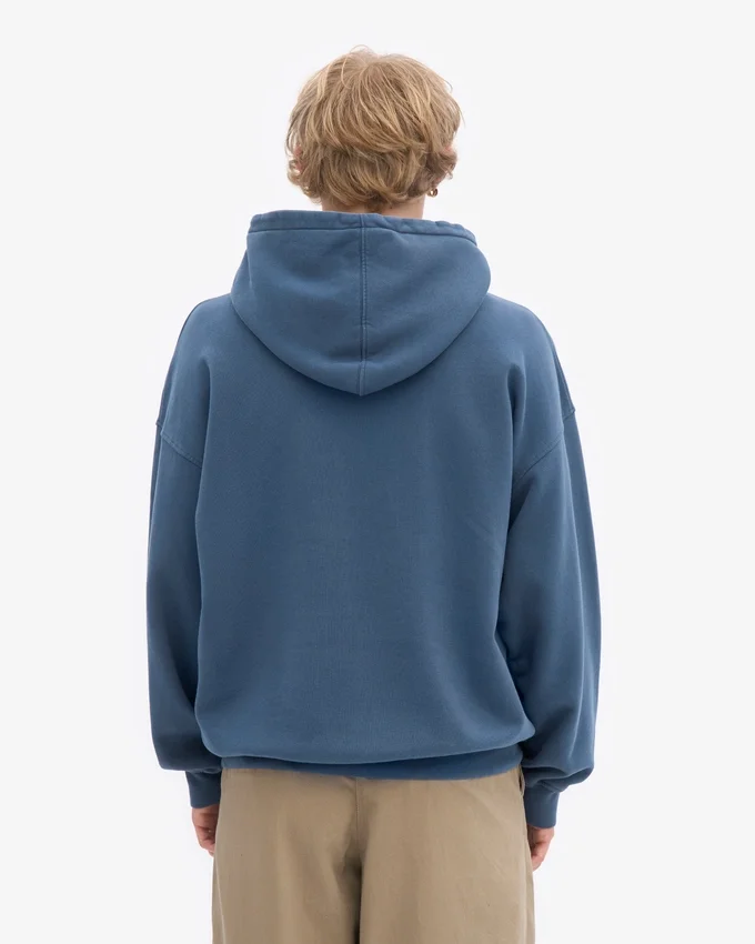 Sudadera con capucha orgánica de talle grande - Azul petróleo