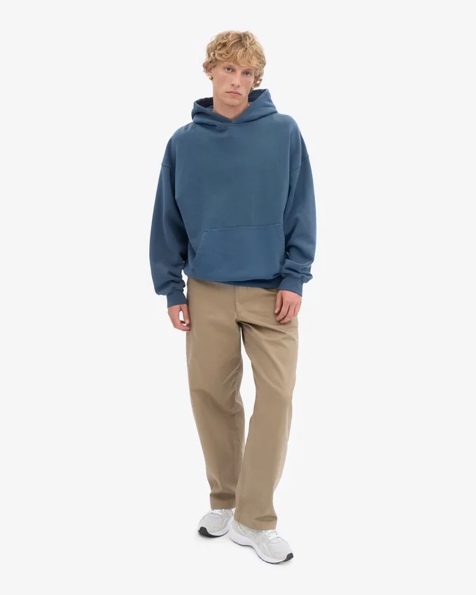 Sudadera con capucha orgánica de talle grande - Azul petróleo