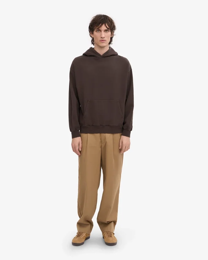 Sudadera con capucha orgánica de talle grande - Marrón café