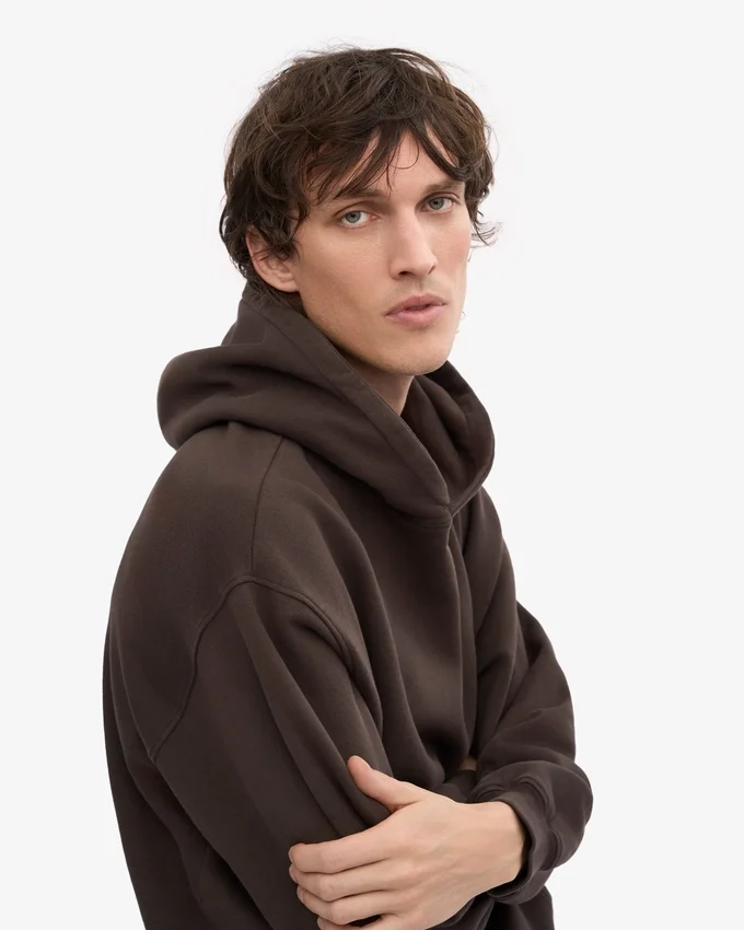 Sudadera con capucha orgánica de talle grande - Marrón café