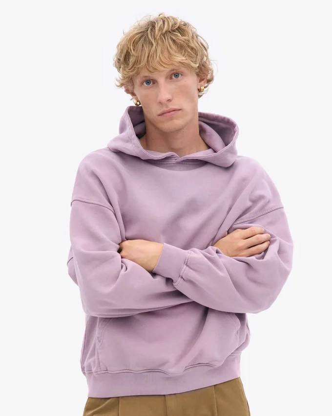 Sudadera con capucha orgánica de talle grande - Morado perlado