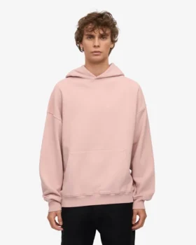 Sudadera con capucha orgánica de talle grande – Rosa descolorido