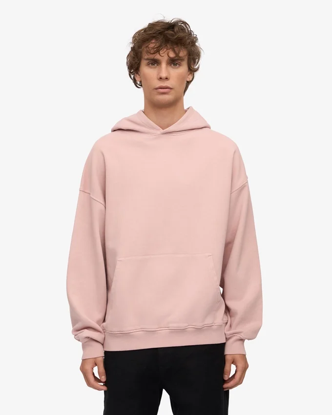 Sudadera con capucha orgánica de talle grande - Rosa descolorido