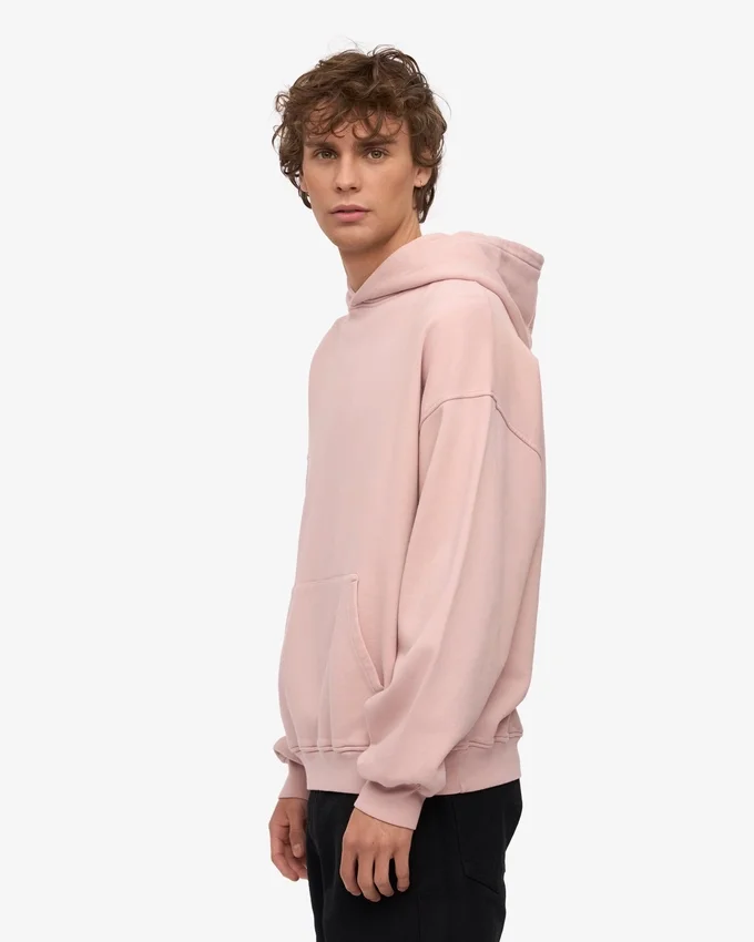 Sudadera con capucha orgánica de talle grande - Rosa descolorido