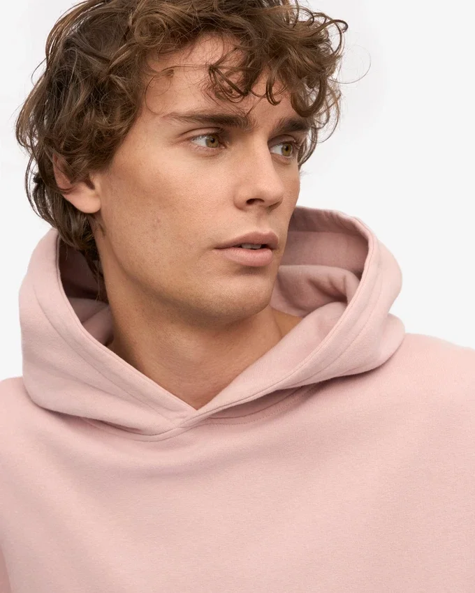 Sudadera con capucha orgánica de talle grande - Rosa descolorido